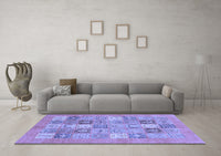 Machine Washable Abstract Blue Modern Rug, wshabs3748blu