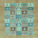 Square Abstract Light Blue Modern Rug, abs3748lblu