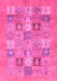 Machine Washable Abstract Pink Modern Rug, wshabs3748pnk