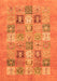 Machine Washable Abstract Orange Modern Area Rugs, wshabs3748org