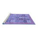 Sideview of Machine Washable Abstract Blue Modern Rug, wshabs3748blu