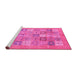 Sideview of Machine Washable Abstract Pink Modern Rug, wshabs3748pnk