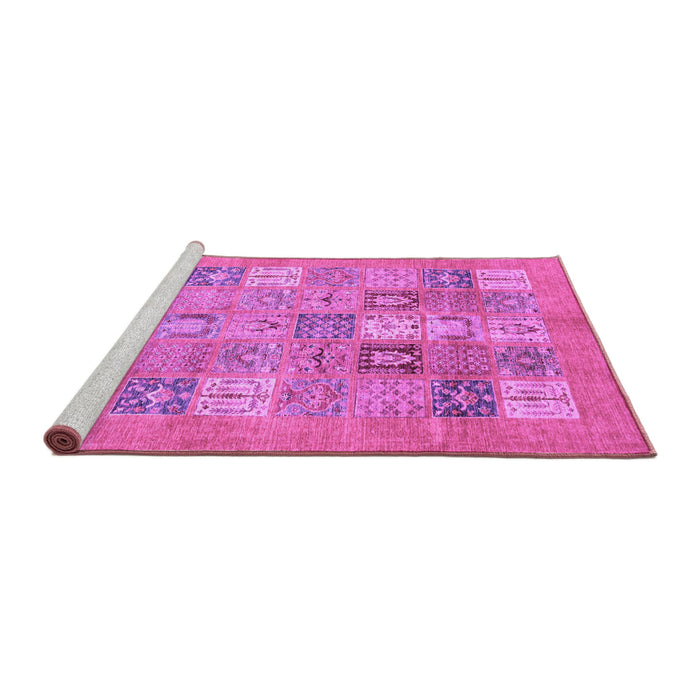 Sideview of Machine Washable Abstract Purple Modern Area Rugs, wshabs3748pur