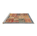 Sideview of Machine Washable Abstract Camel Brown Rug, wshabs3749