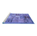 Sideview of Machine Washable Abstract Blue Modern Rug, wshabs3749blu