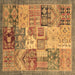 Square Abstract Brown Modern Rug, abs3749brn