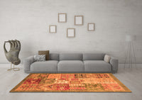 Machine Washable Abstract Orange Modern Rug, wshabs3749org