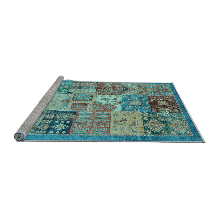 Sideview of Machine Washable Abstract Light Blue Modern Rug, wshabs3749lblu
