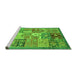 Sideview of Machine Washable Abstract Green Modern Area Rugs, wshabs3749grn