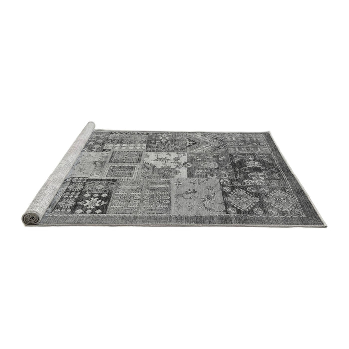 Sideview of Machine Washable Abstract Gray Modern Rug, wshabs3749gry