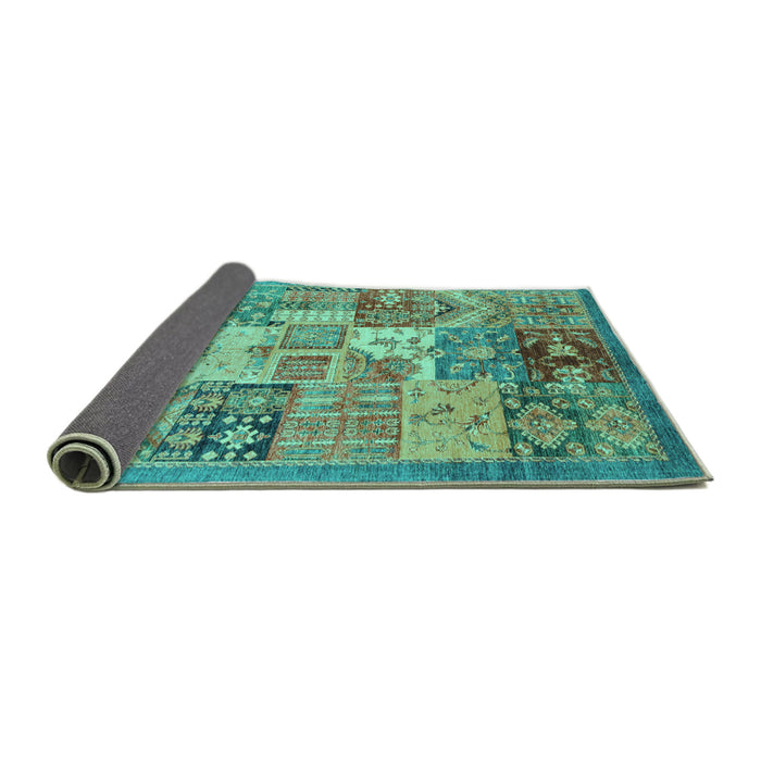 Sideview of Abstract Turquoise Modern Rug, abs3749turq