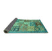 Sideview of Abstract Turquoise Modern Rug, abs3749turq