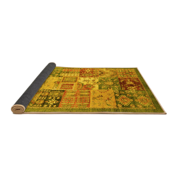 Sideview of Abstract Yellow Modern Rug, abs3749yw