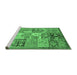 Sideview of Machine Washable Abstract Emerald Green Modern Area Rugs, wshabs3749emgrn