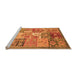 Sideview of Machine Washable Abstract Orange Modern Area Rugs, wshabs3749org