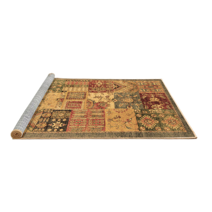 Sideview of Machine Washable Abstract Brown Modern Rug, wshabs3749brn