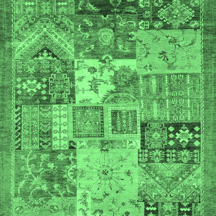 Machine Washable Abstract Emerald Green Modern Area Rugs, wshabs3749emgrn