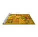 Sideview of Machine Washable Abstract Yellow Modern Rug, wshabs3749yw