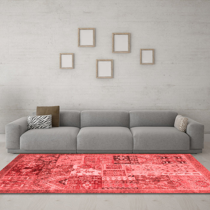 Modern Red Washable Rugs