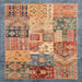 Square Machine Washable Abstract Camel Brown Rug, wshabs3749