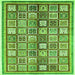 Square Abstract Green Modern Rug, abs374grn