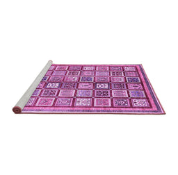 Sideview of Machine Washable Abstract Purple Modern Area Rugs, wshabs374pur