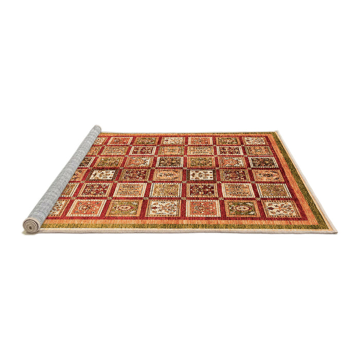 Sideview of Machine Washable Abstract Orange Modern Area Rugs, wshabs374org