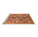 Sideview of Machine Washable Abstract Orange Modern Area Rugs, wshabs374org