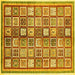 Square Machine Washable Abstract Yellow Modern Rug, wshabs374yw