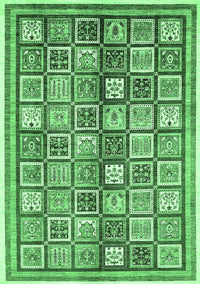 Abstract Emerald Green Modern Rug, abs374emgrn