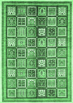 Abstract Emerald Green Modern Rug, abs374emgrn