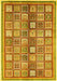 Machine Washable Abstract Yellow Modern Rug, wshabs374yw