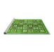 Sideview of Machine Washable Abstract Green Modern Area Rugs, wshabs374grn