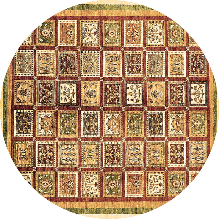 Round Abstract Brown Modern Rug, abs374brn