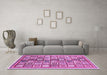 Machine Washable Abstract Purple Modern Area Rugs in a Living Room, wshabs374pur