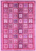 Machine Washable Abstract Pink Modern Rug, wshabs374pnk