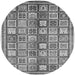 Round Machine Washable Abstract Gray Modern Rug, wshabs374gry