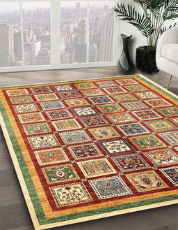 Machine Washable Abstract Yellow Rug in a Family Room, wshabs374