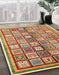 Machine Washable Abstract Yellow Rug in a Family Room, wshabs374