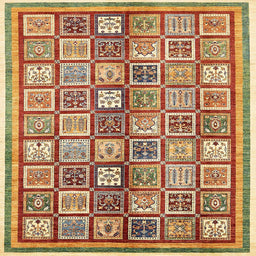 Square Machine Washable Abstract Yellow Rug, wshabs374