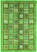 Machine Washable Abstract Green Modern Area Rugs, wshabs374grn