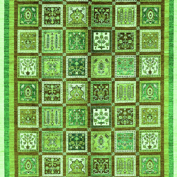 Machine Washable Abstract Green Modern Area Rugs, wshabs374grn
