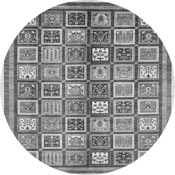 Round Abstract Gray Modern Rug, abs374gry