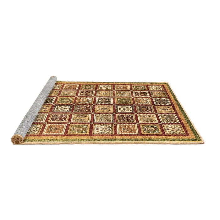 Sideview of Machine Washable Abstract Brown Modern Rug, wshabs374brn