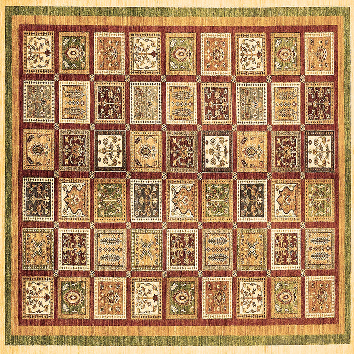 Square Abstract Brown Modern Rug, abs374brn