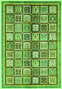 Abstract Green Modern Rug, abs374grn