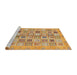 Sideview of Machine Washable Abstract Red Rug, wshabs375