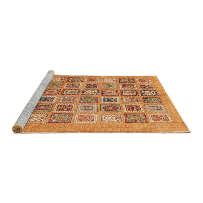 Sideview of Machine Washable Abstract Orange Rug, wshabs3750