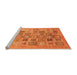 Sideview of Machine Washable Abstract Orange Modern Area Rugs, wshabs3750org