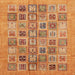 Square Machine Washable Abstract Orange Rug, wshabs3750